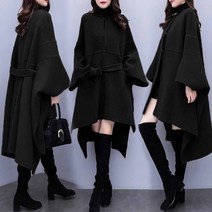 FANSYLI 여성 망토 짧은 코트 가을과 겨울 새로운 패션 두꺼운 작은 모직 코트 32 9A20