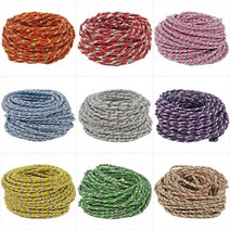 꽈배기끈 꽈배기줄 13종 (3mm x 9M), 금색+연분홍