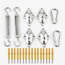 270도 어닝 420D 방수 차양 항해 야외 정원 해변 캠핑 파티오 수영장 천막 텐트, 12 Accessories 4_05 2x4m