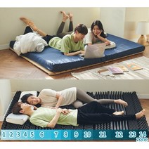 나코자요 프리미엄 14존 매트리스 토퍼 바닥 침대 매트리스 7CM 11CM 1인용 싱글 퀸, 네이비블루