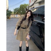 유미르 어썸 벨트 퍼프 니트 원피스