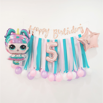 엘오엘 유니콘 서프라이즈 생일 풍선 세트 가랜드 초등 7살 딸 생일 여아 파티 선물, 1