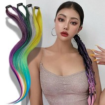 손쉬운 레게머리 땋은머리 힙합 뉴진스 똑딱핀 포인트 헤어 블레이즈, 얀-02번