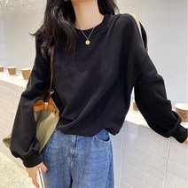 AURORNG 여성 봄 긴팔티 어깨 트임 3color
