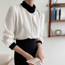 클라셰 배색롤카라무드블라우스 CB2WBL049A