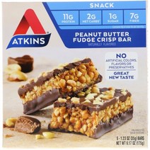 (아이허브) ATKINS 땅콩버터 퍼지 크리스프 바 35g x 5개 빠른직구