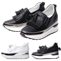 이피탑 7cm 키높이 가죽 태슬 슬립온 스니커즈 패션운동화