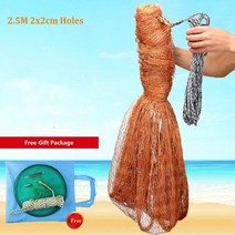 낚시어망 그물 Sinkers PE 선 고강도 3M 5M 6M Dia를 가진 전통적인 손 던지기 어망. 네트워크 어부 낚시 도구, CHINA, 2.5M 2x2cm Holes