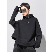 2023 써스데이 아일랜드 하라주쿠 스타일 원피스 eam 루즈 피트 비대칭 빅 사이즈 스웨트 후드
