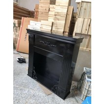 레트로 엔틱 벽난로 현관 콘솔 북유럽 스타일 인테리어 테이블 선반 선반 거실 프렌치 유럽 장식, 1미터 벽난로 블랙