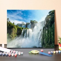 폭포 자연 숲 나무 웅장한 산 대형 DIY 유화그리기, 2159 이과수 폭포_40x50_도구포함