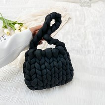 심플 손뜨개 백팩 털실 크리스마스 벨벳 굵은 끈 자이언트얀 백 무늬 미니