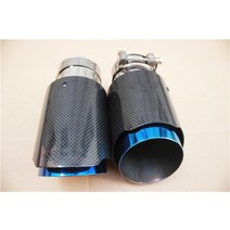 Akrapovic 용 자동차 광택 탄소 섬유 머플러 팁 배기 시스템 파이프 노즐 스트레이트 블루, 11 67MM IN 114MM OUT