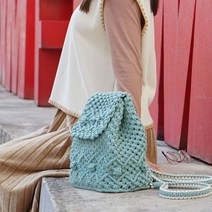 마크라메 가방만들기 미니 백팩 DIY 키트 제작 2컬러, 그레이블루