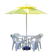 4인용 기본 노랑 파라솔세트D(받침포함) 캠핑 낚시, 회색