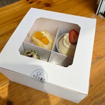 컵케이크 상자 케이스 머핀 포장 4구 6구 9구 투명 10, 화이트 4구 16x16x10cm, 1개