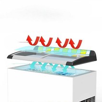 상업용 하드 냉동고 냉장고 아이스크림할인점 캐비닛, 388L 화이트 아이스크림 냉장고