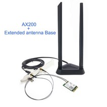 듀얼 밴드 와이파이 6 무선 2400Mbps AX200NGW NGFF M.2 Wlan 블루투스 5.1 카드 인텔 안테나 키트 세트용, 02 add extended base