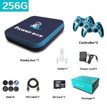 Pawky 박스 게임 콘솔 PS1 DC SMS Naomi 50000 + 게임용 슈퍼 콘솔 와이파이 미니 TV 어린이 레트로 4K 미니 TV 박스 비디오 게임 플레이어, 다크 블루 256G, 미국