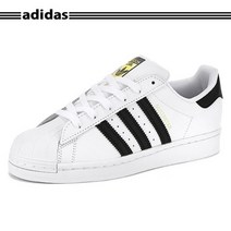 아디다스 슈퍼스타 J 화이트블랙골드 FU7712 여성 스포츠 패션 스니커즈 운동화