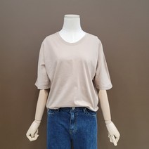 시에로 U넥 실켓 다트 반팔 티셔츠-SI2TSF162BE
