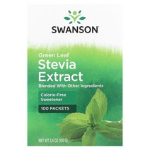 Swanson 녹색 잎 스테비아 추출물 100팩, 1개