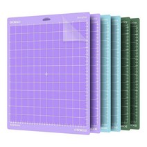 DOOHALO 크리컷 Maker 및 Explore Air2/One 스마트 커팅 머신 익스프레션 30.5 x 30.5cm(12 12인치) 6팩 교체용 버라이어티 그립 접착 비닐 매트, Purple Green Blue-12