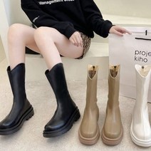 보드미 여성워커 뒷지퍼 여성미들부츠 통굽워커 첼시부츠