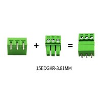 PCB 단자 15EDG 3.81mm 용접 암수 쌍 플러그 스트레이트 직각 핀 전체 세트, 02 15EDGKR RightAngle_15 16P