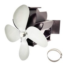 자동 파이프 장착 4 블레이드 열 구동 스토브 팬 로그 우드 버너 Ecofan 조용한 가정용 벽난로 팬 효율적인 열 분배, 은