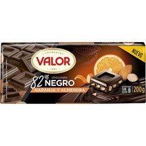 발로르 82프로 다크 초콜릿 오렌지 아몬드 200g Valor Chocolate Negro 82 Naranja Almendras, 1팩