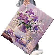 파센 DIY 보석십자수 캔버스형 40x50 cm, 1세트, 92.IP0092IM-보라색 황혼