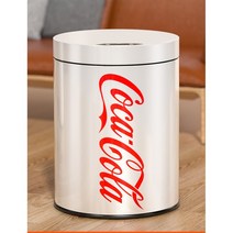 코카콜라 캔모양 스마트 감지 휴지통 쓰레기통 자동 가정용 침실 거실 12L, 블랙
