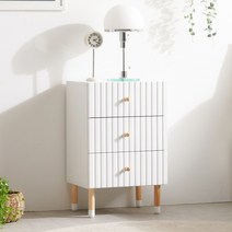 비에스디자인 팔레트 침대 옆 미니 3단 침대협탁, 화이트