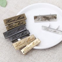 짱패브릭 필기체 핸드메이드금속라벨, 대-실버