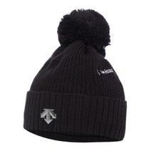 [데상트] 모자 JQS SM423SKCO1-BLK 스위스 스키팀 방울 비니, 사이즈:FREE