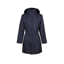 Zando 여성 트렌치코트 레인자켓 워터푸르프 레인코트 with 후드 바람막이 자켓 Navy Blue M
