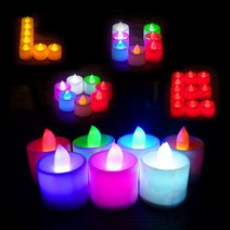 LED촛불 양초 캔들 미니 프로포즈 기념일 무드등 조명 티라이트 원형, 원형-LED미니캔들-화이트