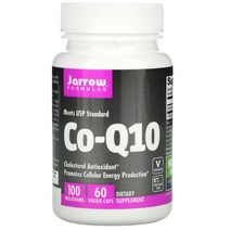 Jarrow Formulas Co-Q10 100mg 베지 캡슐 60정 (용량확인필수), 100 mg Jarrow Formulas