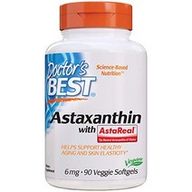 Doctor39s best astaxanthin 강력한 항산화제 피부 눈 건강 non-gmo 글루텐 프리 비건 대두 프리 6 mg 90vsgdrb-00367