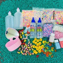 [WINZI_마켓] 점토아트 미술놀이 컬러찰흙 눈꽃슬라임 슬라임 슬라임만들기 클레이, 슬라임 만들기 재료 키트 액체괴물 세트, WZ류_단일옵션