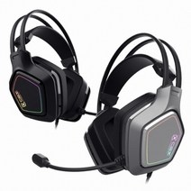 COX SCARLET 가상 7.1 RGB 노이즈 캔슬링 마이크 진동 초경량 헤드셋, 그레이