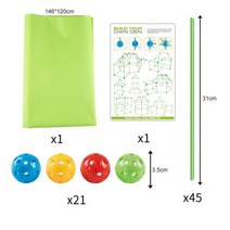 터널형 텐트 키즈 빌딩 요새 건물 성 터널 키트 DIY 3D 놀이 장난감 생일 선물 블록, 66pcs With Tent