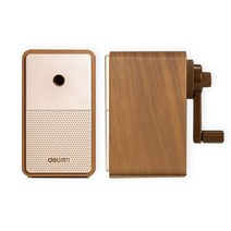델리 5단 심조절 레트로 연필깎이 직경6.5~8mm 오토피드 (대용량더스트함) [71160], 브라운