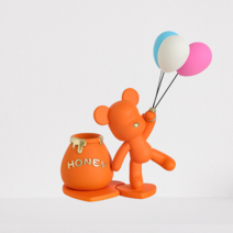 큐티빈 풍선든 곰돌이 화병 세트, 파스텔 오렌지