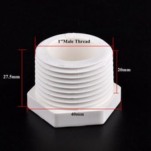 PE관 PB부속 PE부속 농수관 밸브 pe 부속 수도관 수도 배관 자재 PVC 수나사 끝 플러그 조인트 물 파이프 수족관 정원 정지 인치 2, 3.1pc - 1 inch