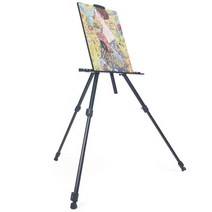 라이프시트 이젤 EASEL 철제이젤 알루미늄이젤 휴대용이젤 접이식이젤 이젤거치대 캔버스이젤, 일반형 알루미늄이젤 블랙