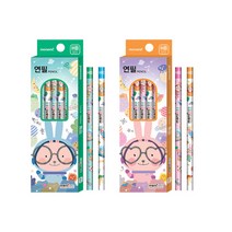 모나미 모니주 5본입 연필 HB 그린, 혼합색상, 10개