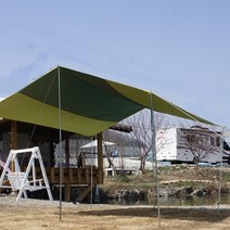 카멜 타프 폴대포함 풀세트 그린투톤 옥스포드 UV실버코팅 방수, 타프대형450cm풀세트