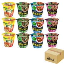 [위드박스] 오뚜기 다이어트 컵라면 컵누들 12개(로제3+베트 컵라면남3+똠얌꿍3+팟타이3), 12개